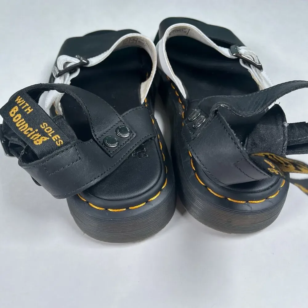 Dr. Martens Gryphon Contrast Leather Strap Sandals Black / White Men’s 8